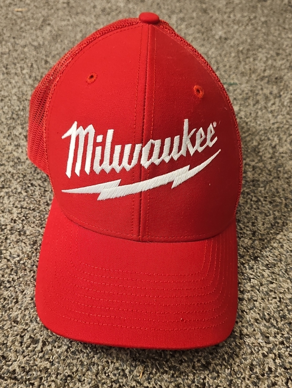 Milwaukee Red Mesh-Back Cap with White Logo